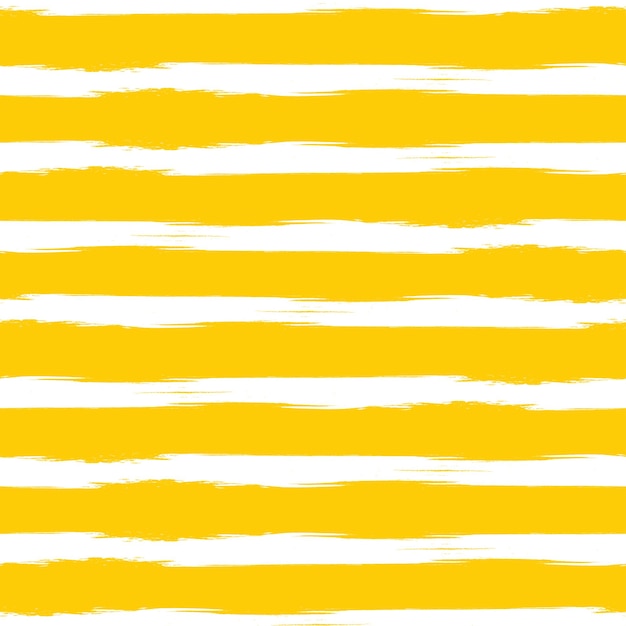 Vetor padrão amarelo sem costura com linhas de pincel branco