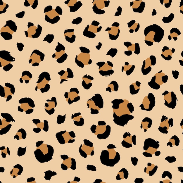 Padrão animal sem costura com textura selvagem criativa de pontos de leopardo para ilustração vetorial de embrulho de tecido