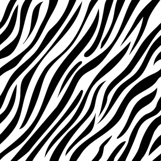 Padrão animal sem costura de zebra ilustração abstrata em preto e branco pele de animal de safari para papel de parede pano de fundo