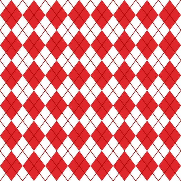 Padrão argyle sem costura vermelho e branco