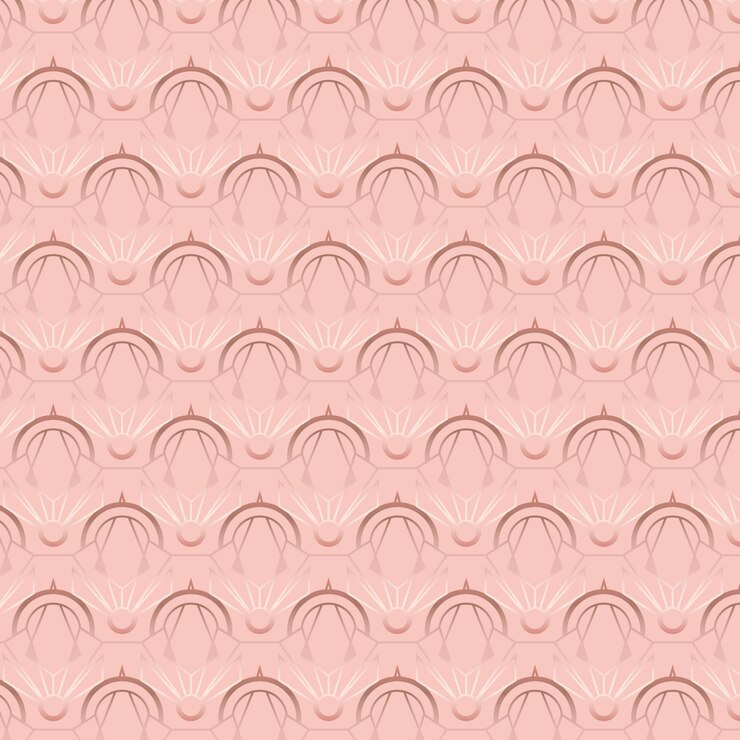 Vetor padrão art déco em ouro rosa