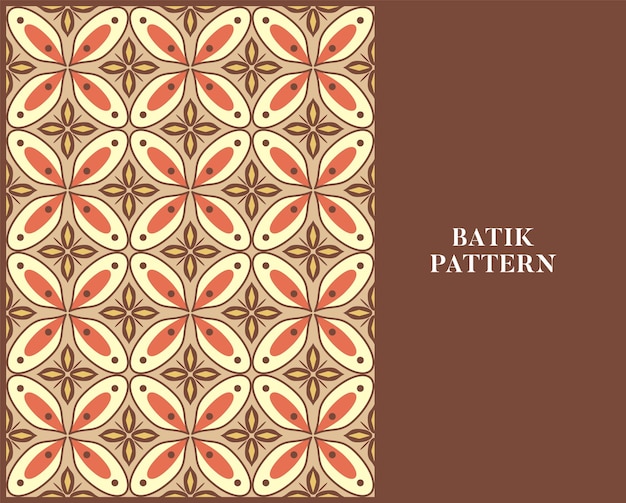 Vetor padrão batik com estilo retrô