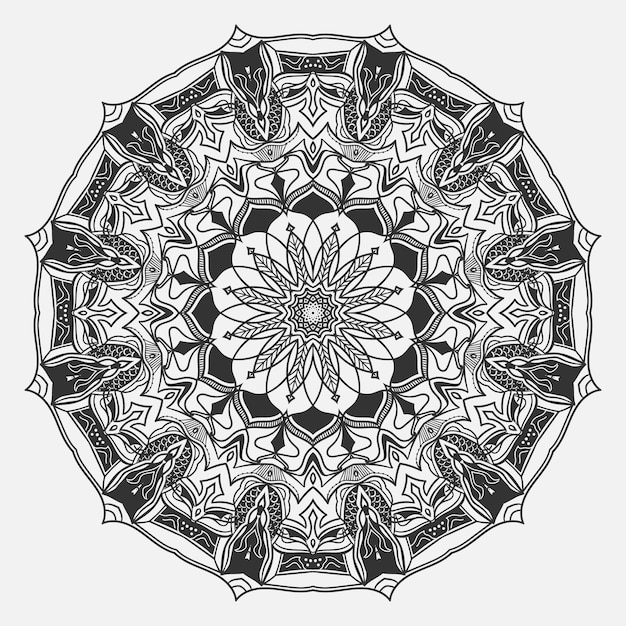 Padrão circular em forma de mandala para decoração de tatuagem henna mehndi ornamento decorativo em estilo oriental étnico