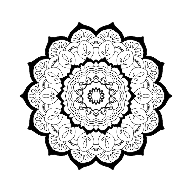 Padrão circular em forma de mandala para decoração de tatuagem Henna Mehndi Ornamento decorativo em ethn