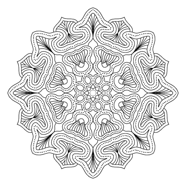 Padrão circular em forma de mandala para decoração de tatuagem Henna Mehndi Ornamento decorativo em ethn