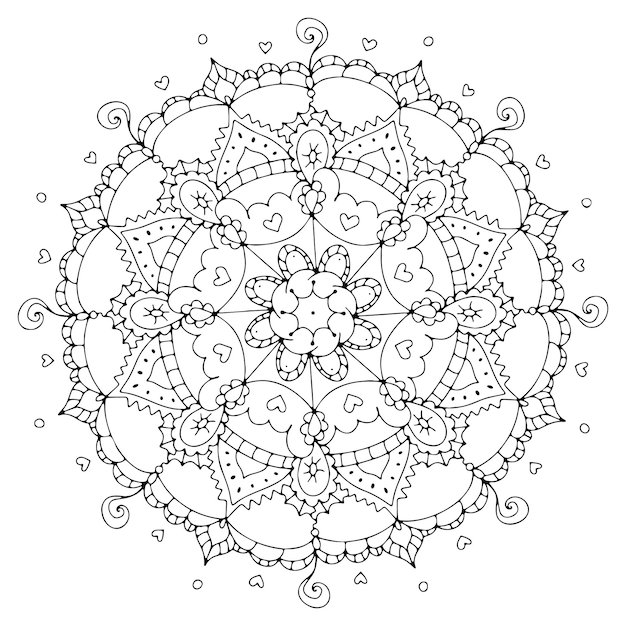 Padrão circular em forma de mandala para decoração de tatuagem henna mehndi ornamento decorativo