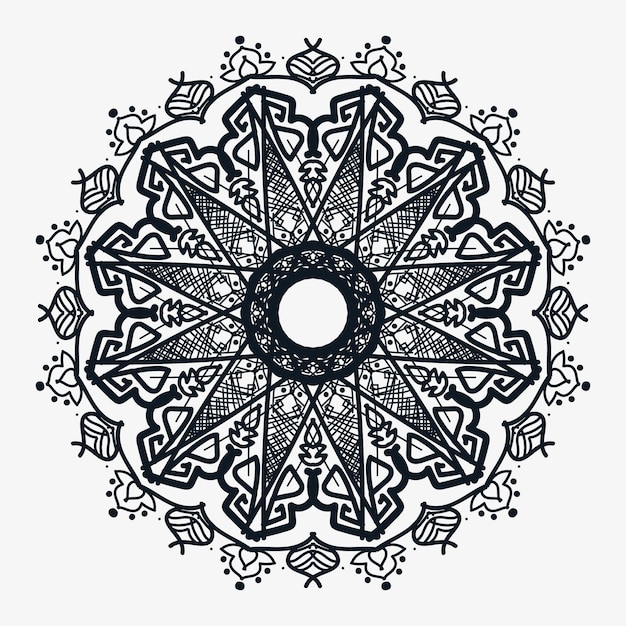 Padrão circular em forma de mandala para tatuagem e decoração de Henna Mehndi