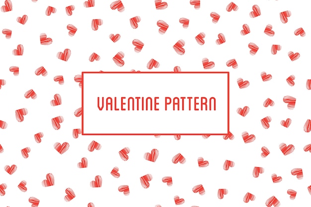 Padrão coração sem costura. St Valentine projeto de corações mão desenhada arte ícones.