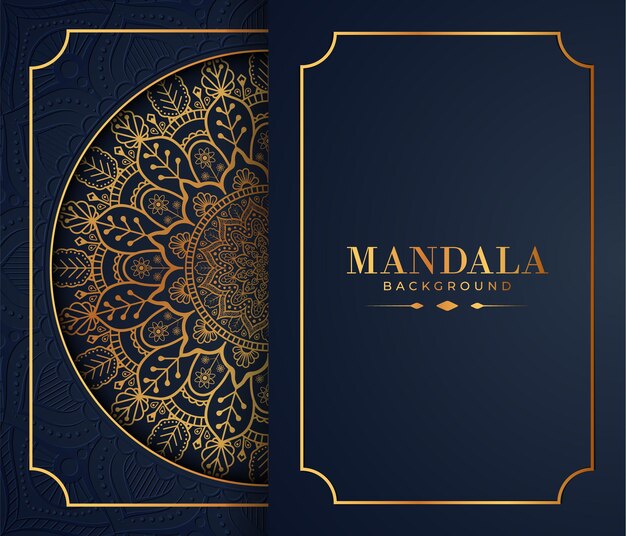Padrão de arabescos de ouro de luxo no fundo de mandala estilo árabe islâmico oriental premium vector