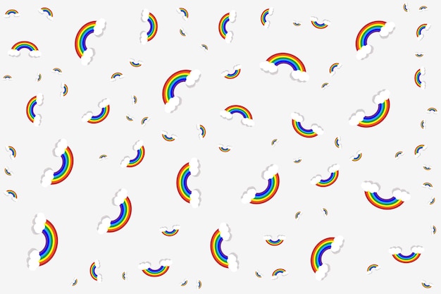 Vetor padrão de arco-íris em fundo branco