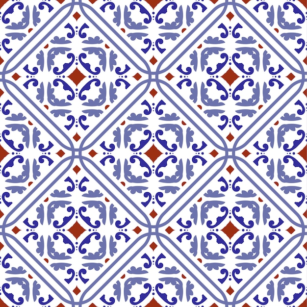 Vetor padrão de azulejo colorido