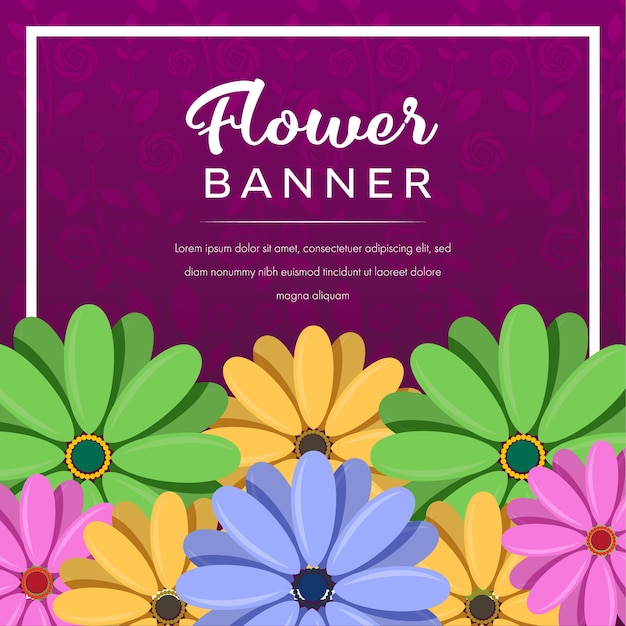 Vetor padrão de banner de flor. ilustração vetorial de fundo