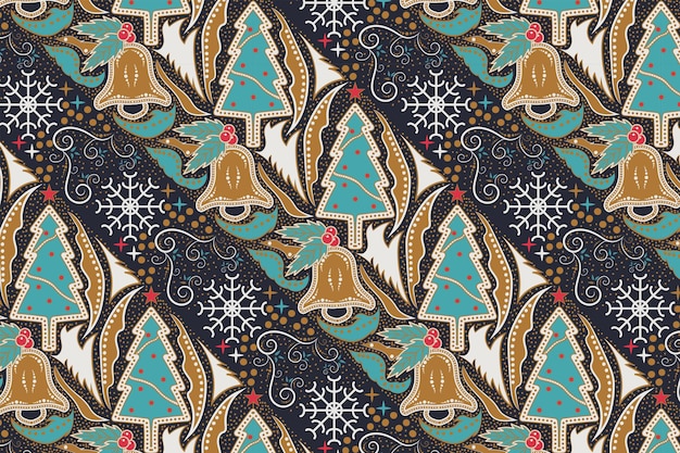 Padrão de batik de natal tradicional