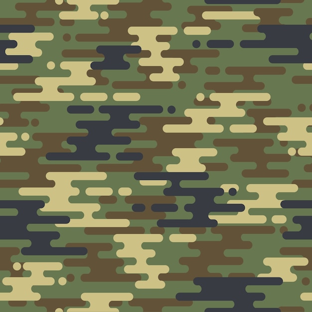 Vetor padrão de camuflagem perfeita de forma de curva