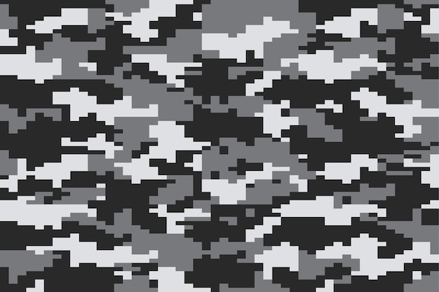 Padrão de camuflagem preto cinza e branco fundo de camuflagem de pixel de estilo moderno