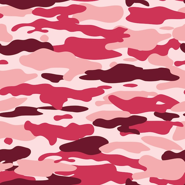 Padrão de camuflagem rosa sem costura fundo de textura de camuflagem rosa de moda ilustração vetorial abstrata para design de pano cuniforme papel de parede de camuflagem envoltório tecido impressão têxtil ilustração vetorial