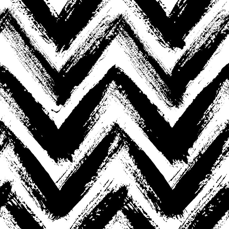 Vetor padrão de chevron correntes de pincel sem costura esboço de impressão gráfica desenhada à mão desenho vetorial grunge fundo preto e branco papel de parede grungy tecido de móveis têxteis de moda