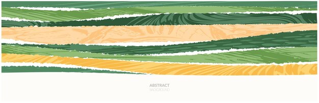 Vetor padrão de colagem de campo de arroz ou fundo de vetor de agricultura abstrata com textura projeto de ecologia verde de terras agrícolas de listra japão fazenda rural ilustração de campo rural tailândia bandeira de vinhedo ecológico