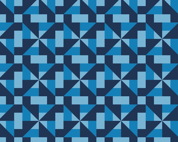 Padrão de cor azul sem costura abstrato geométrico, plano de fundo