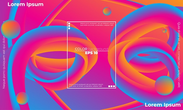 Padrão de cor de onda fluida abstrata de fundo gradiente líquido de cor neon com estilo de movimento dinâmico geométrico moderno Adequado para papel de parede Banner fundo cartão ilustração livro página de destino