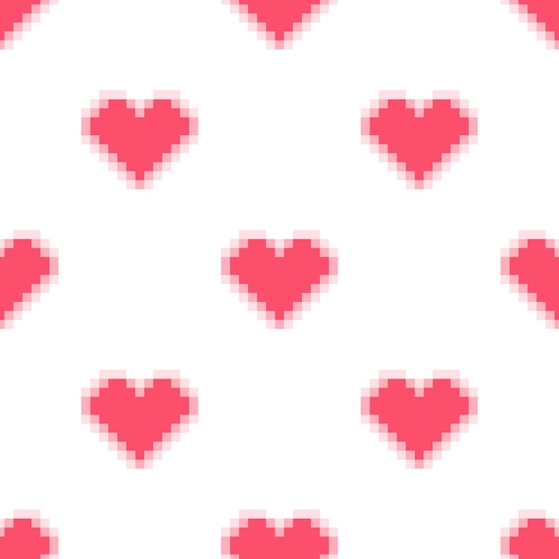 Padrão de coração de pixel