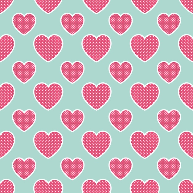 Vetor padrão de corações coloridos com forma geométrica. plano de fundo dia dos namorados para modelo de férias. ilustração de estilo criativo e luxuoso