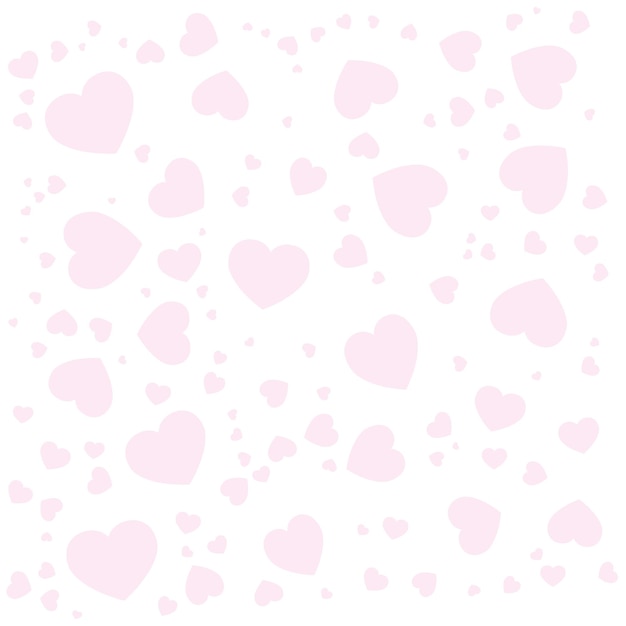padrão de corações rosa pastel em fundo branco