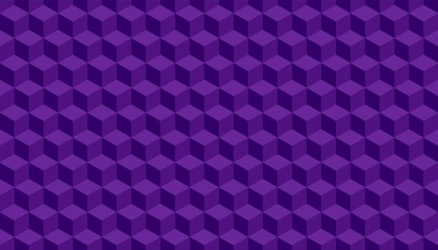 Vetor padrão de cubo 3d fundo roxo