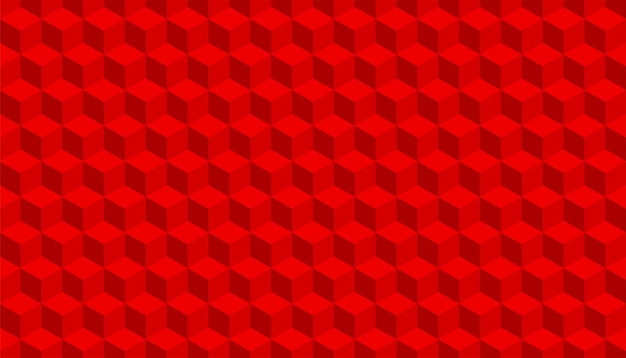 Vetor padrão de cubo 3d fundo vermelho