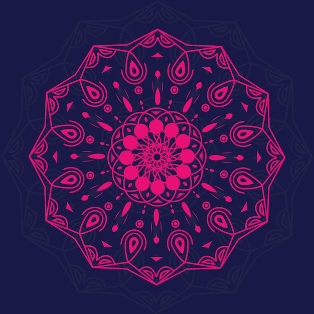 Padrão de design de fundo colorido de mandala Vetor Premium