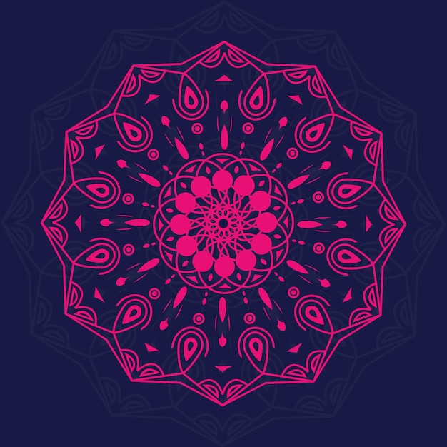 Vetor padrão de design de fundo colorido de mandala vetor premium