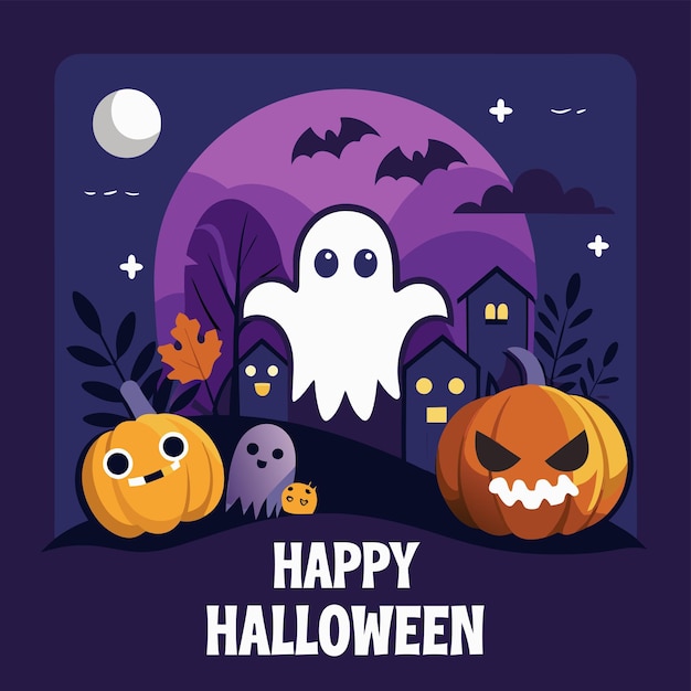 Padrão de design vetorial de fundo feliz de Halloween