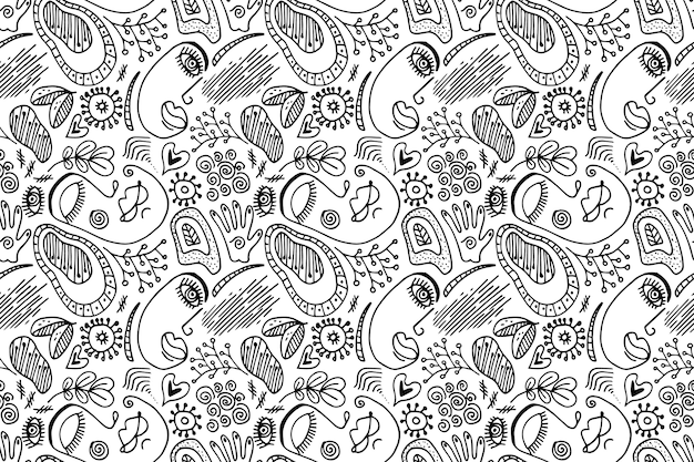 Padrão de doodle abstrato desenhado à mão