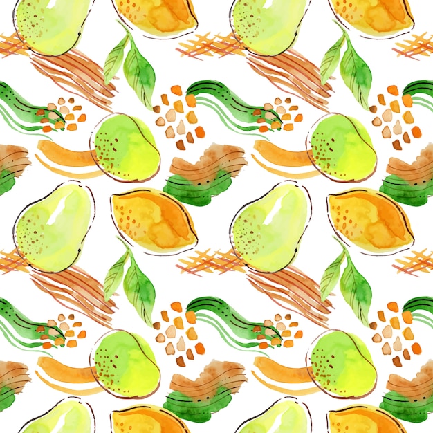Padrão de doodle abstrato em aquarela