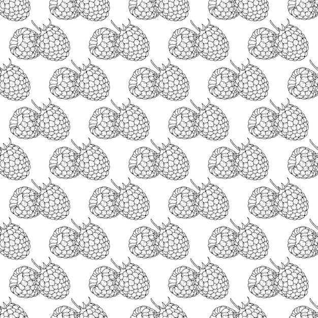 Padrão de doodle de framboesa sem costura.
