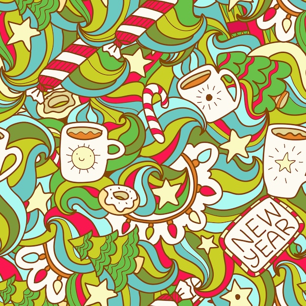 Padrão de doodle de natal