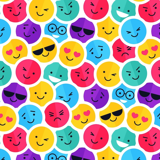 Padrão de emoticons de sorriso colorido