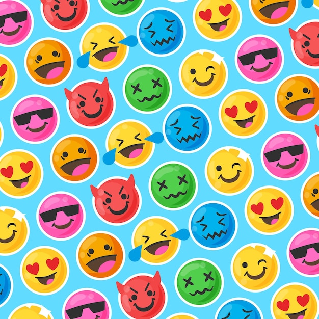 Padrão de emoticons de sorriso colorido