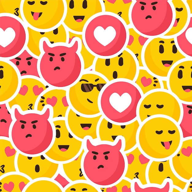 Padrão de emoticons de sorriso colorido