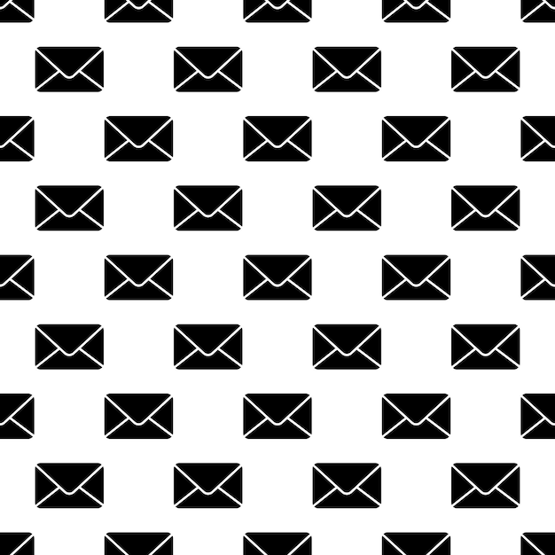 Padrão de envelope sem costura textura de correio vetorial feita com ícones de envelope selado em ilustração de estilo simples