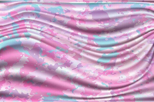 Vetor padrão de estilo aquarela com textura de pano de seda rosa de tecido de cetim brilhante com cortinas onduladas