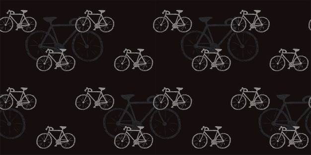 Vetor padrão de estilo doodle com bicicletas