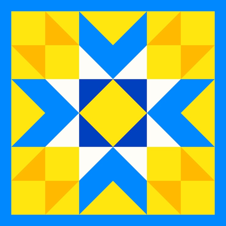 Vetor padrão de estrela geométrica abstrata inspirado em colchas de edredom