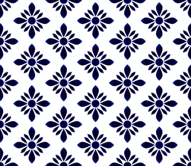 Vetor padrão de flor azul