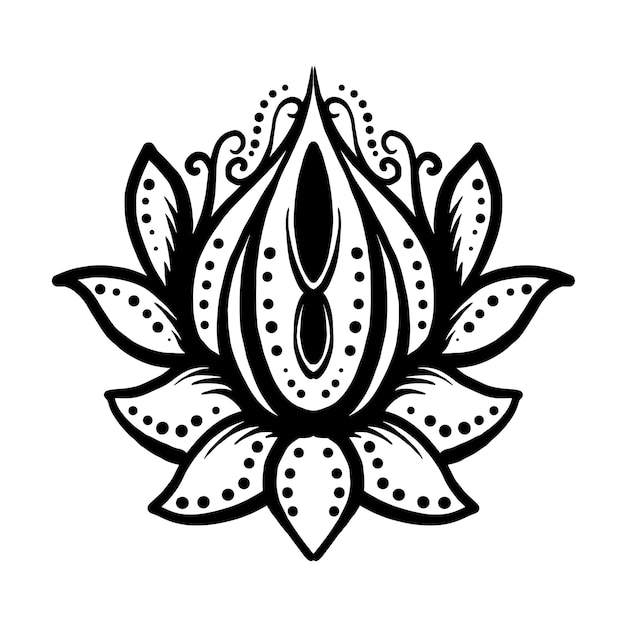 Padrão de flor de lótus mehndi para desenho e tatuagem de henna