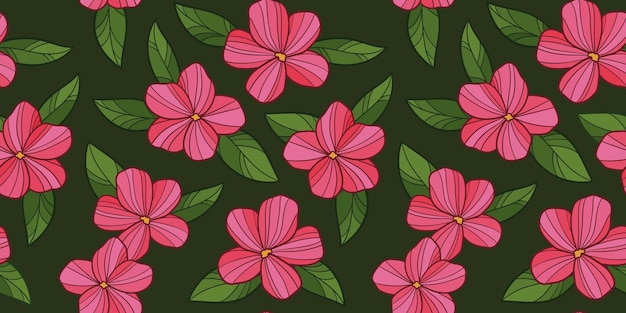 Padrão de flor tropical vetor de fundo repetição perfeita