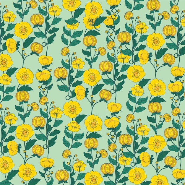 Padrão de flores amarelas