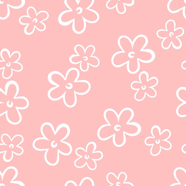 Padrão de flores delicado e bonito em um fundo rosa suave sem costura para desenhos femininos elegantes