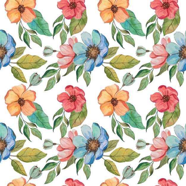 padrão de flores em aquarela