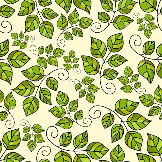 Vetor padrão de folha verde